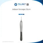 Talent Surgical Adson Forceps 12cm stainless steel surgical tissue forceps with finely serrated tips.
