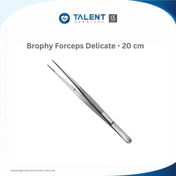 Brophy forceps delicate Talent Surgical Brophy Forceps Delicate 20 cm stainless steel surgical tissue forceps.