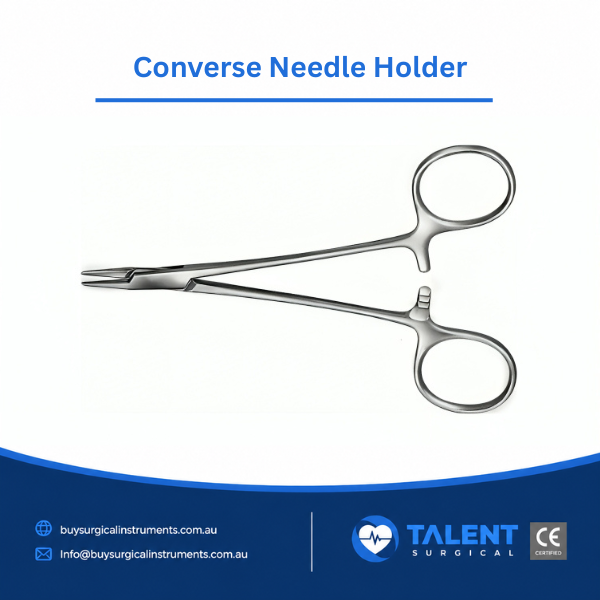 Converse Needle Holder Converve needle holder with ergonomic design, featuring precision tips for secure grip and control during suturing procedures.