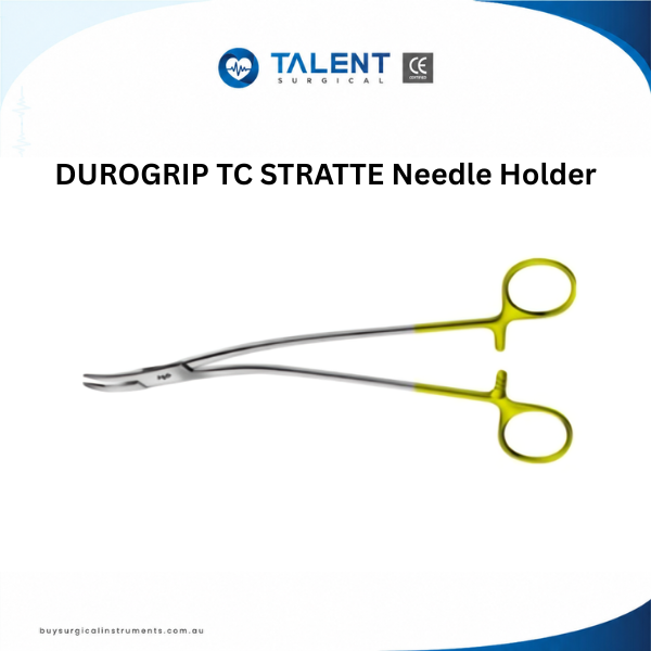 DUROGRIP TC STRATTE Needle holder DUROGRIP TC STRATTE Needle Holder for precision suturing and secure needle control.
