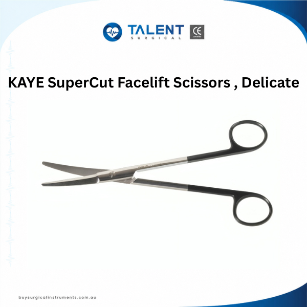 KAYE SuperCut Facelift Scissors , Delicate KAYE SuperCut Facelift surgical scissors Melbourne for delicate tissue dissection.