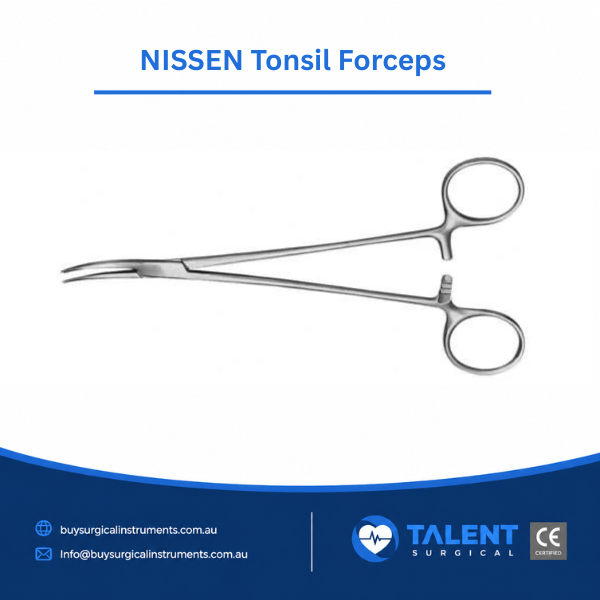 NISSEN Tonsil Forceps Nissen Tolson forceps displayed on a sterile surface, showcasing their precision design for surgical procedures.